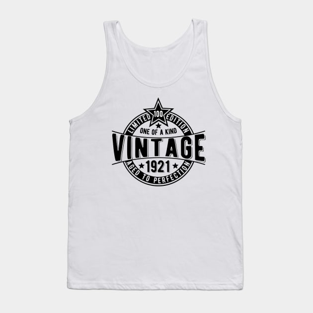100th vintage birthday gift idea made in 1921 Tank Top by The Arty Apples